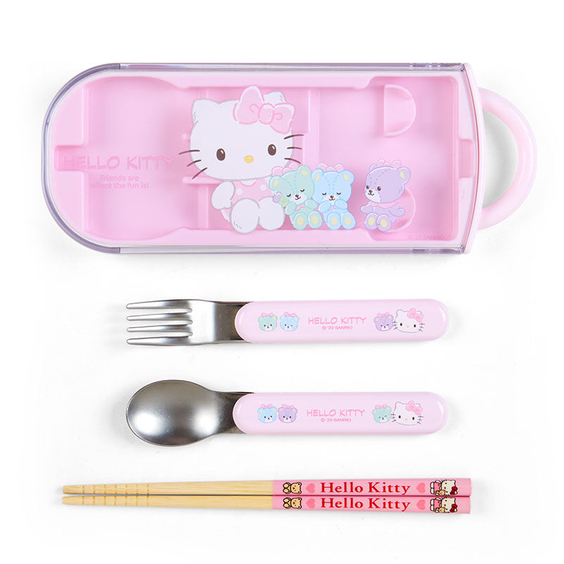 Cute Chococat Lunch Box Spoon Fork Set Anime Cat Kawaii Lunchbox
