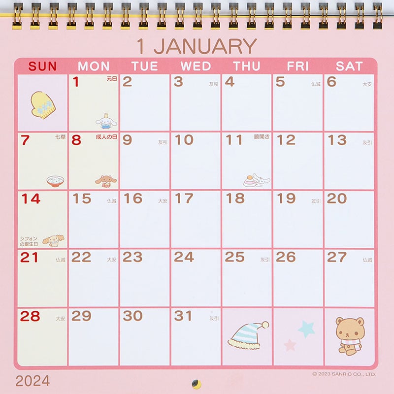 Sanrio Characters 2024 Daily Wall Calendar