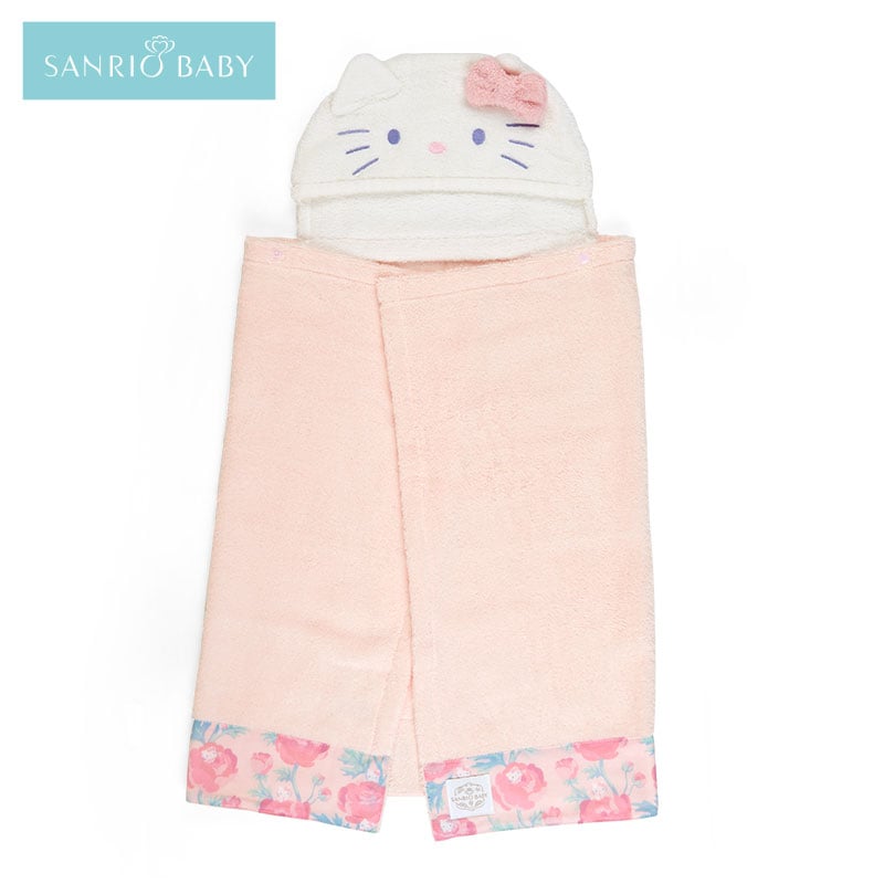 Sanrio Baby Hello Kitty Hooded Bath Wrap Kids Japan Original   