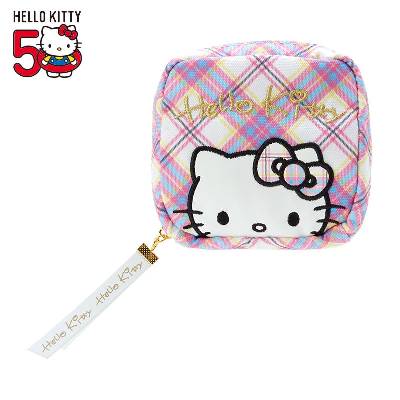 Hello Kitty Mini Zipper Pouch (Hello Kitty Dress Tartan Series) Bags Japan Original   