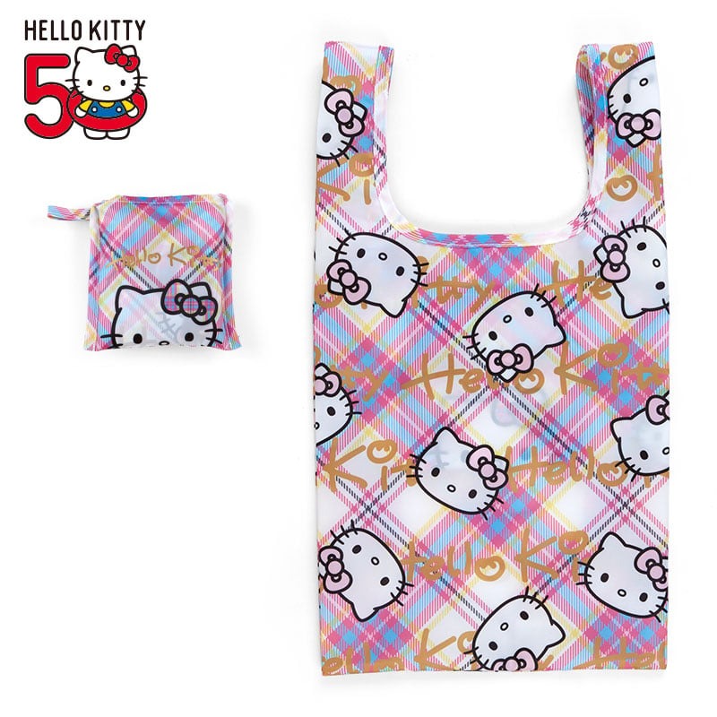 Hello Kitty Reusable Tote Bag (Hello Kitty Dress Tartan Series) Bags Japan Original   