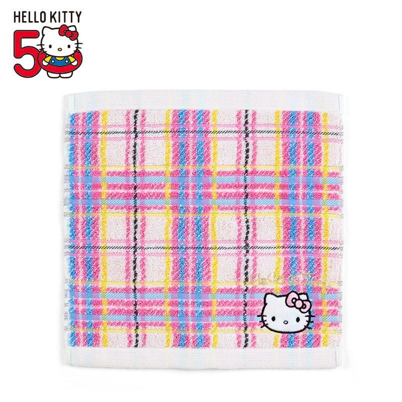 Hello Kitty Wash Towel (Hello Kitty Dress Tartan Series) Home Goods Japan Original   