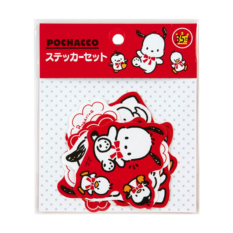 Pochacco 10-pc Sticker Pack (35th Anniversary Red Ribbon Series) Stationery Japan Original   