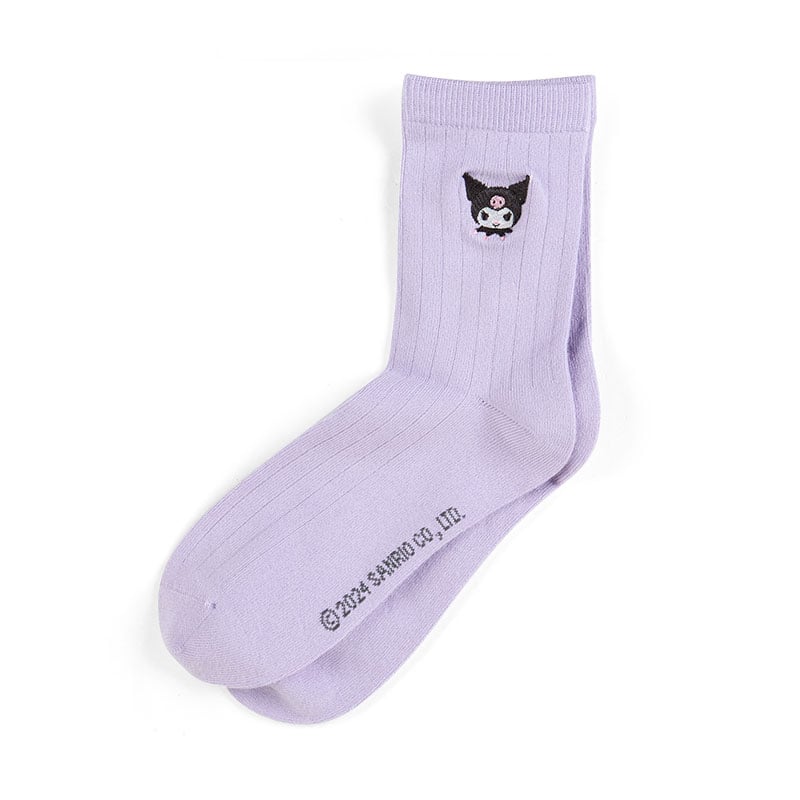 Kuromi Classic Embroidered Crew Socks Accessory Japan Original   