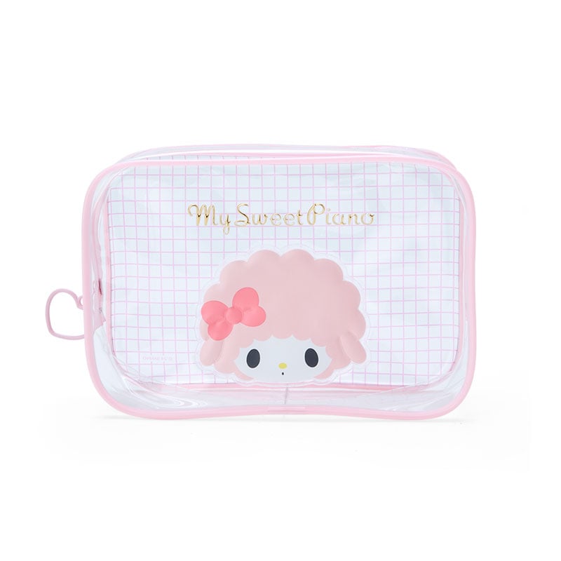 My Sweet Piano Clear Grid Zipper Pouch Bags Japan Original   