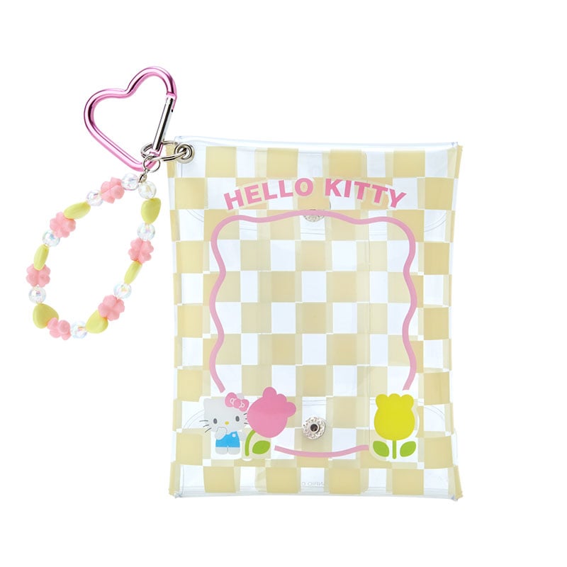Hello Kitty Clear Snap Mini Pouch (Pastel Check Series) Bags Japan Original   