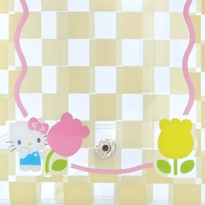 Hello Kitty Clear Snap Mini Pouch (Pastel Check Series) Bags Japan Original   