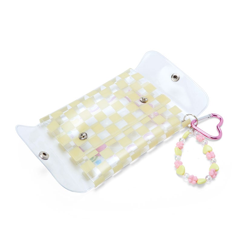 Hello Kitty Clear Snap Mini Pouch (Pastel Check Series) Bags Japan Original   