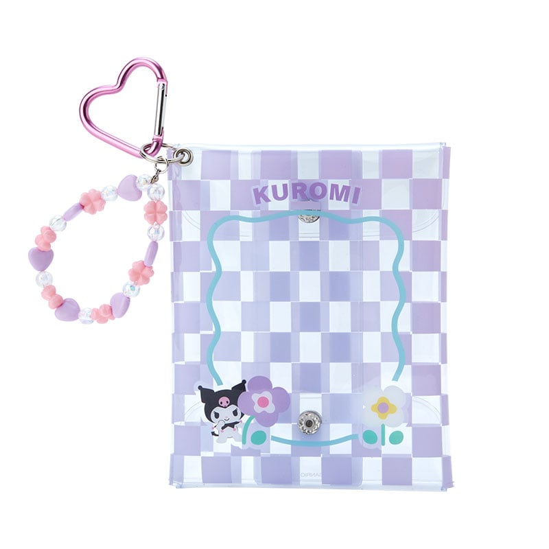 Kuromi Clear Snap Mini Pouch  (Pastel Check Series) Bags Japan Original   
