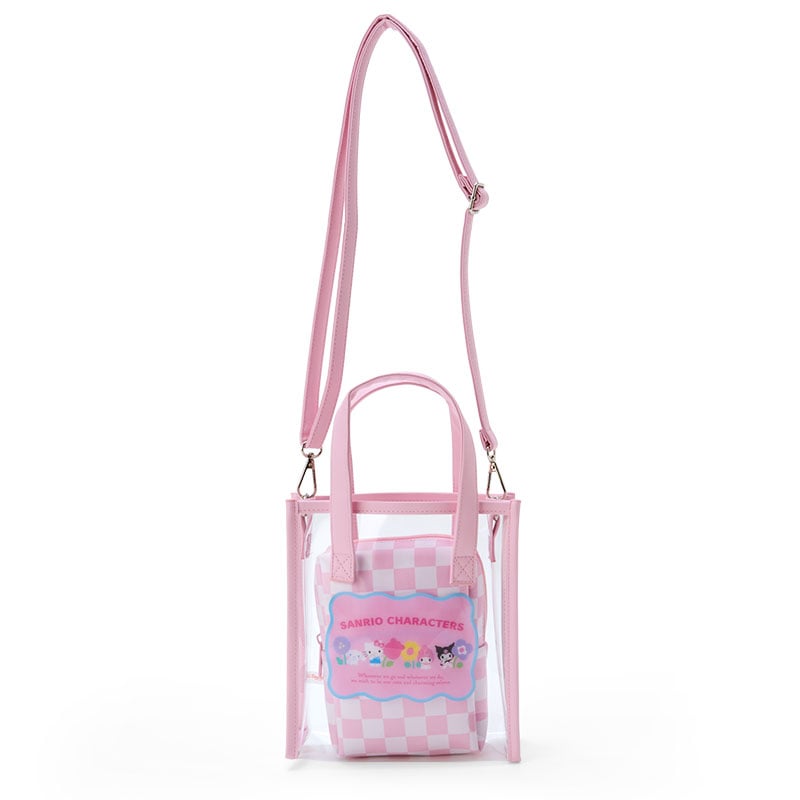 Sanrio Characters Clear Convertible Mini Tote (Pastel Check Series) Bags Japan Original   