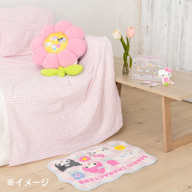 Sanrio Characters Accent Rug (Pastel Check Series) Home Goods Japan Original   