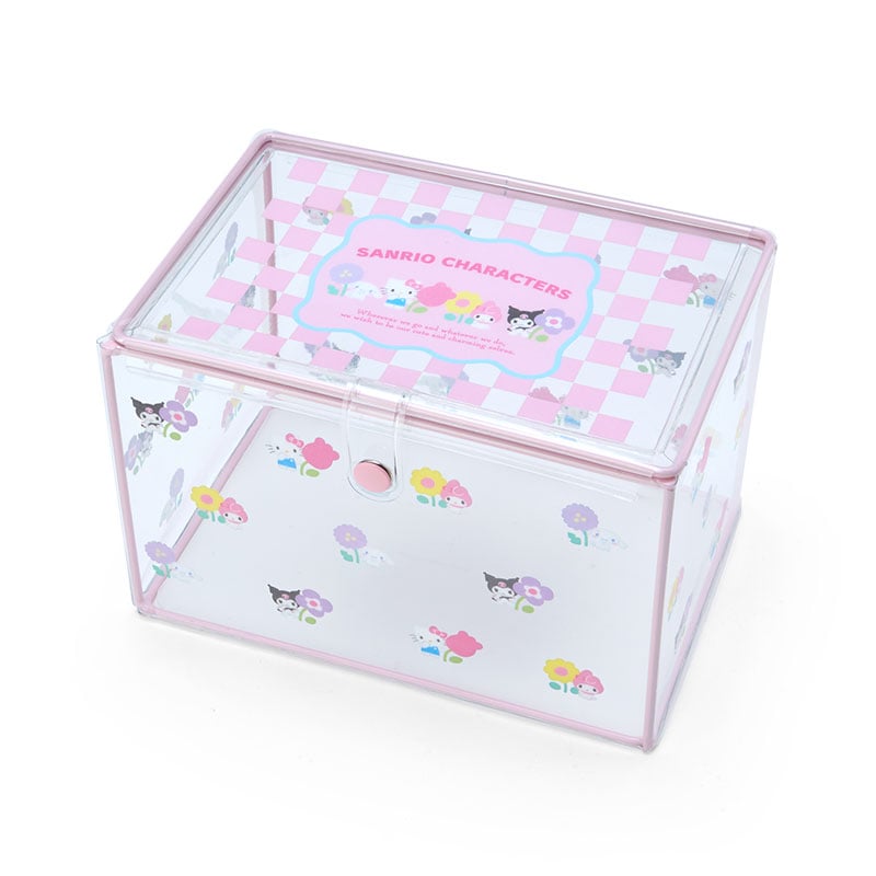 Sanrio Characters Clear Storage Case (Pastel Check Series) Home Goods Japan Original   