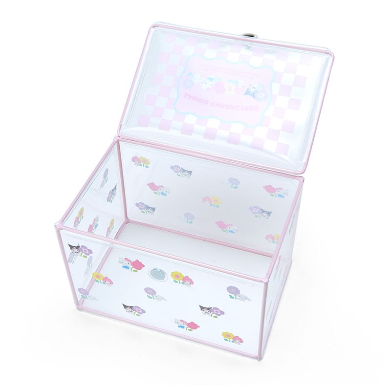 Sanrio Characters Clear Storage Case (Pastel Check Series) Home Goods Japan Original   