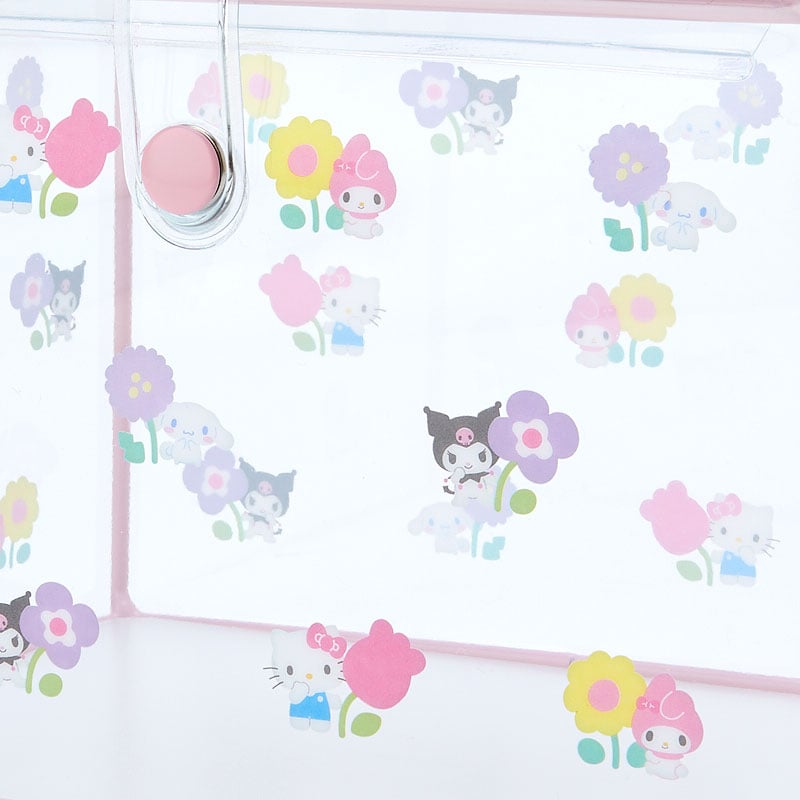 Sanrio Characters Clear Storage Case (Pastel Check Series) Home Goods Japan Original   