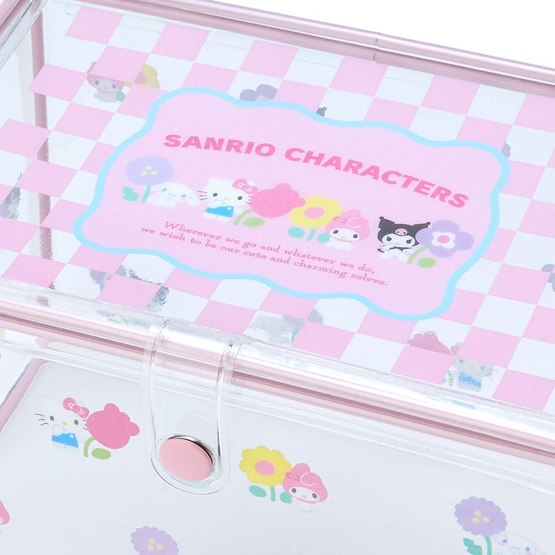 Sanrio Characters Clear Storage Case (Pastel Check Series) Home Goods Japan Original   