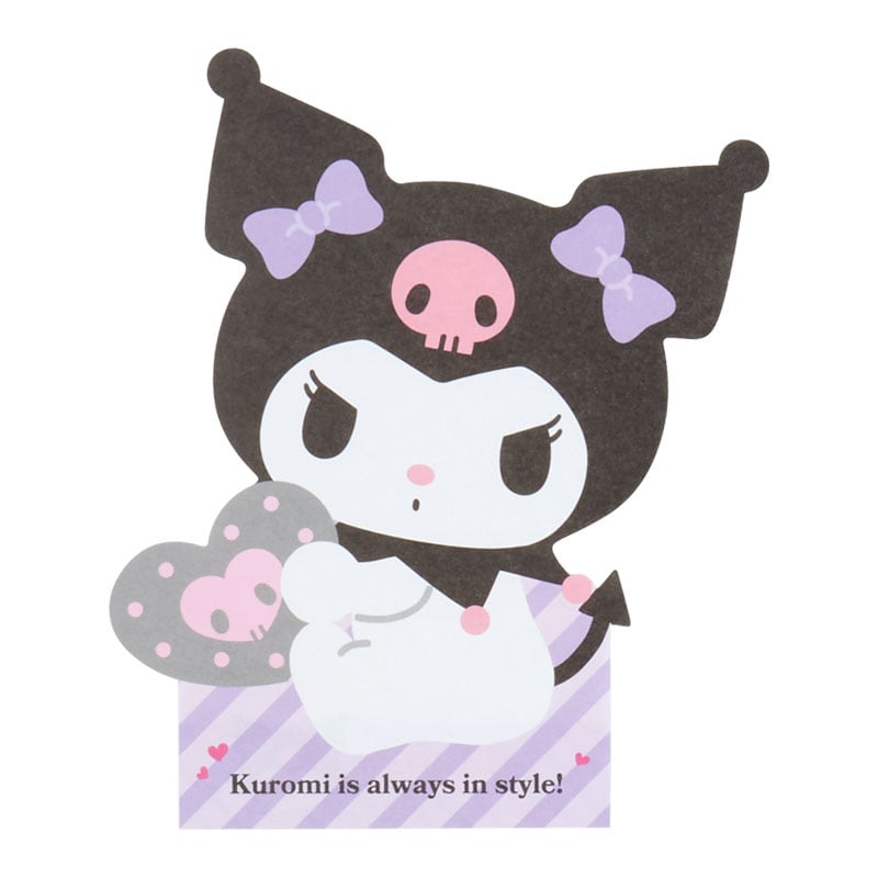 Kuromi Die-cut Memo Pad (Expressions) Stationery Japan Original   