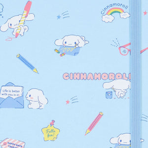 Cinnamoroll Lined Notebook (Elastic Closure) Stationery Japan Original   