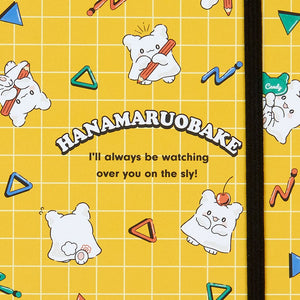 Hanamaruobake Lined Notebook (Elastic Closure) Stationery Japan Original   