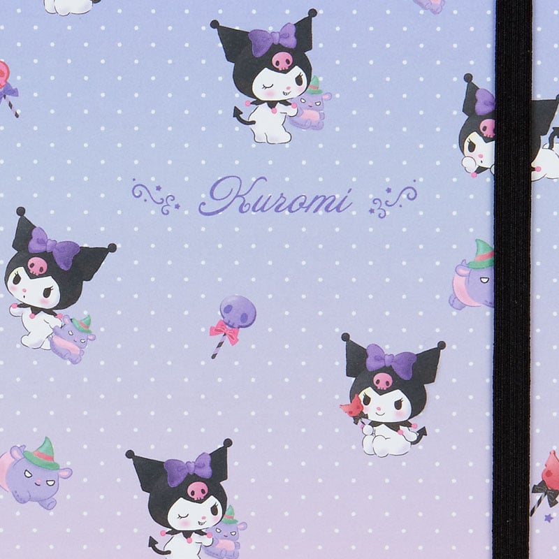 Kuromi Lined Notebook (Elastic Closure) Stationery Japan Original   