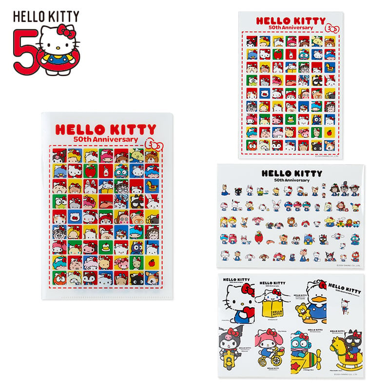 Hello Kitty File Folder and Sticker Set (Hello, Everyone! Series) Stationery Japan Original   