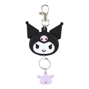 Kuromi Bestie Face Badge Reel Accessory Japan Original   