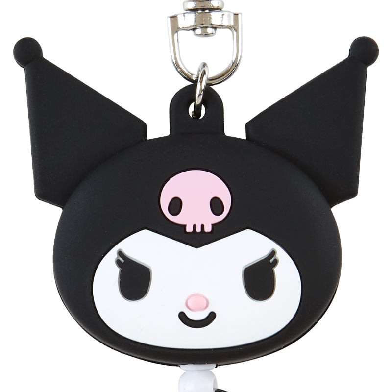 Kuromi Bestie Face Badge Reel Accessory Japan Original   