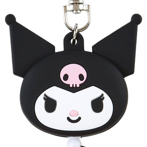 Kuromi Bestie Face Badge Reel Accessory Japan Original   