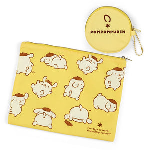 Pompompurin 2-pc Zipper Pouch Set (Oshiri Puri Puri Purin Series) Bags Japan Original   