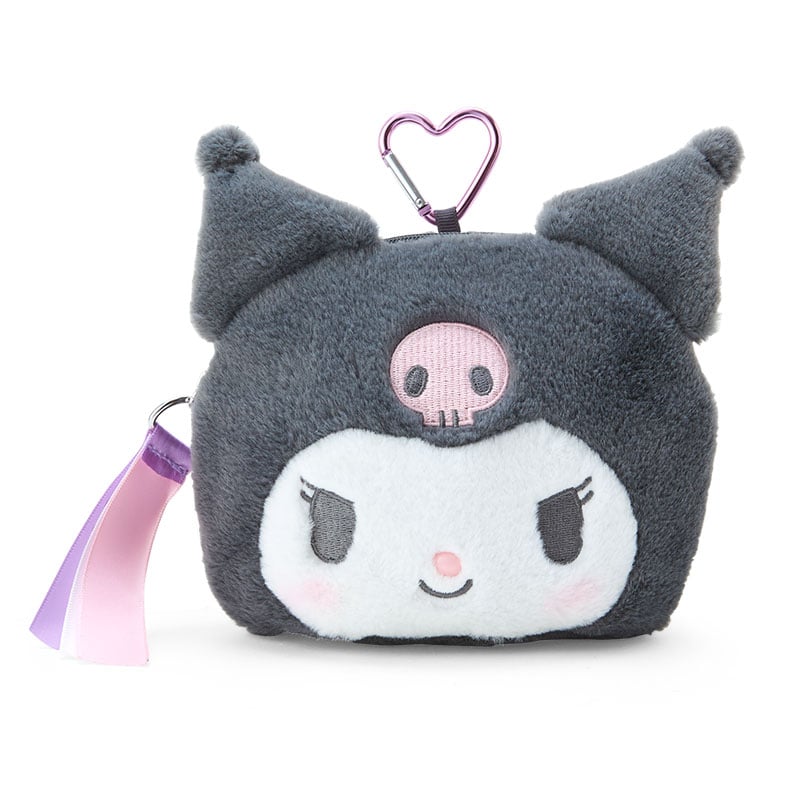 Kuromi Plush Mini Face Pouch Bags Japan Original   