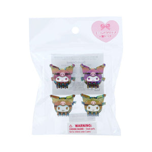 Kuromi Iridescent Mini Hair Clips (Set of 4) Accessory Japan Original   