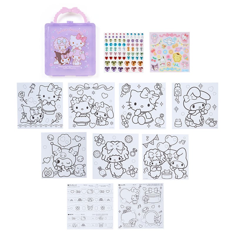 Sanrio Characters Mini Coloring &amp; Sticker Set Stationery Japan Original   