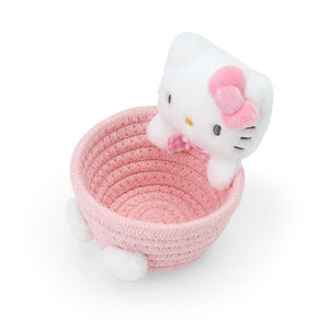 Hello Kitty Woven Rope Storage Basket (Multi) Home Goods Japan Original   