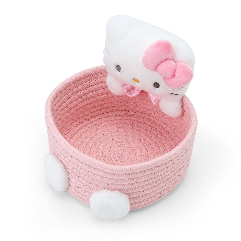 Hello Kitty Woven Rope Storage Basket (Multi) Home Goods Japan Original   