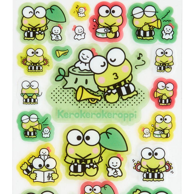 Keroppi Sticker Sheet (Happy Song and Dance Series) Stationery Japan Original   