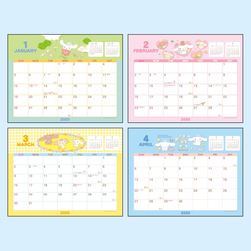 Cinnamoroll 2025 Desk Calendar Stationery Japan Original   