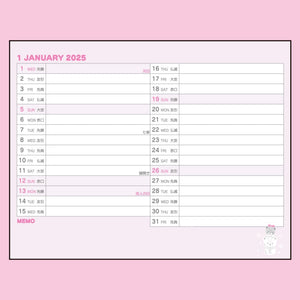 Hello Kitty 2025 Desk Calendar Stationery Japan Original   