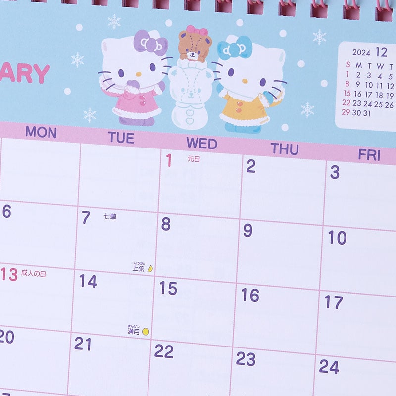 Hello Kitty 2025 Desk Calendar Stationery Japan Original   