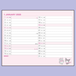 Kuromi 2025 Desk Calendar Stationery Japan Original   