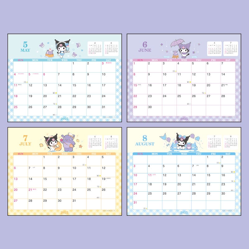 Kuromi 2025 Desk Calendar Stationery Japan Original   