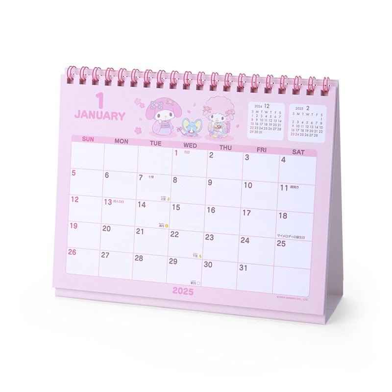 My Melody 2025 Desk Calendar Stationery Japan Original   