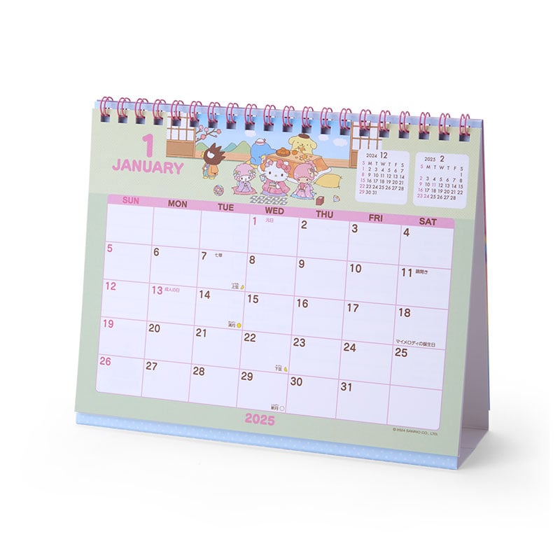 Sanrio Characters 2025 Desk Calendar Stationery Japan Original   