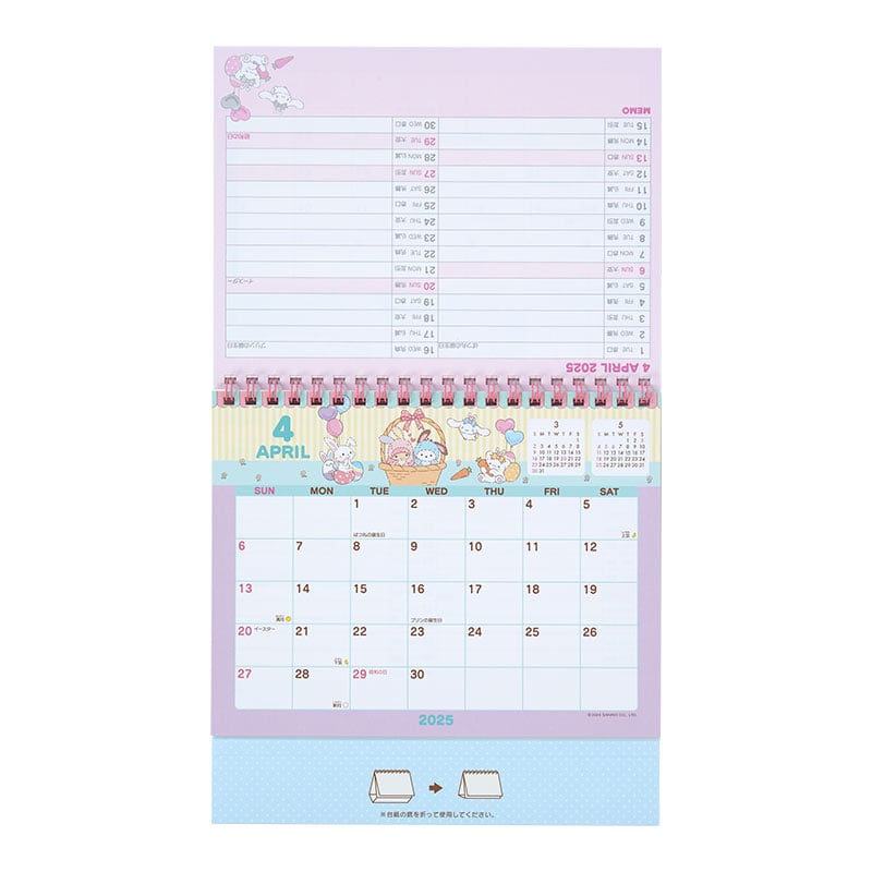 Sanrio Characters 2025 Desk Calendar Seasonal Japan Original   