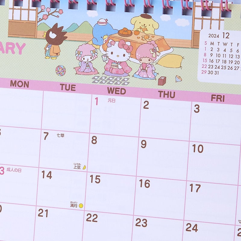 Sanrio Characters 2025 Desk Calendar Stationery Japan Original   