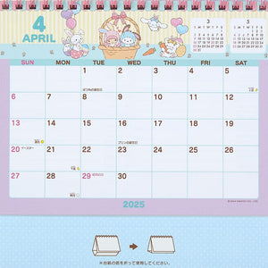 Sanrio Characters 2025 Desk Calendar Seasonal Japan Original   