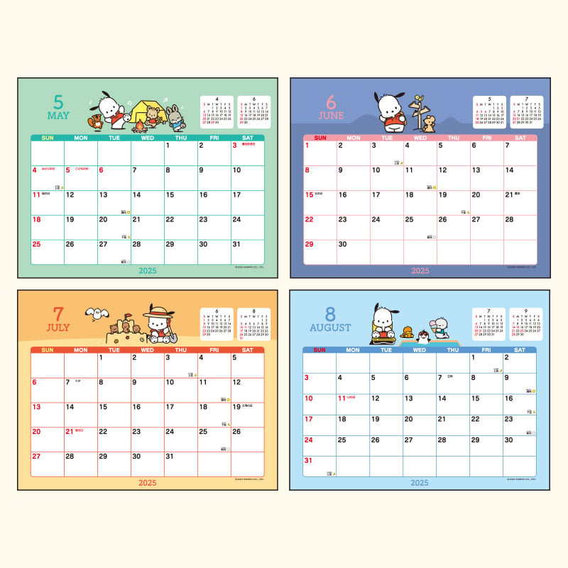 Pochacco 2025 Desk Calendar Stationery Japan Original   