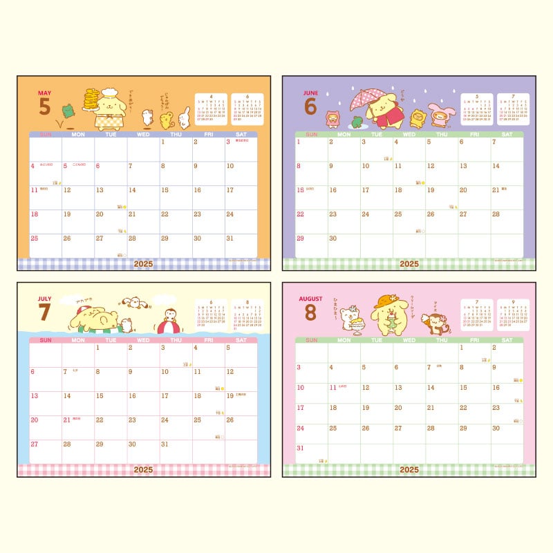 Pompompurin 2025 Desk Calendar Stationery Japan Original   