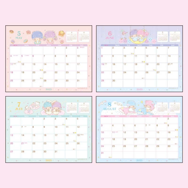 LittleTwinStars 2025 Desk Calendar Stationery Japan Original   