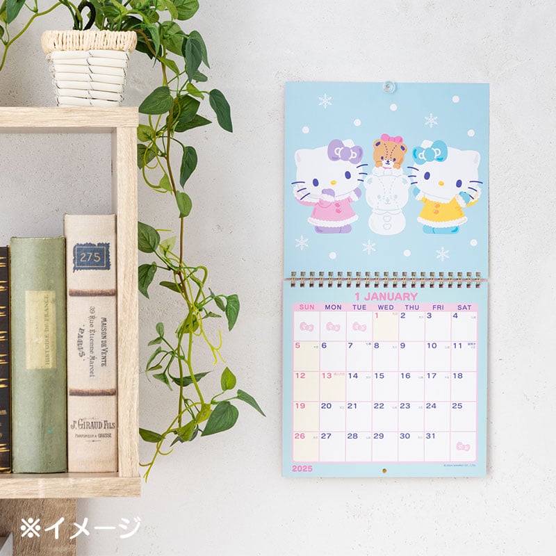 Hello Kitty 2025 Wall Calendar Stationery Japan Original   