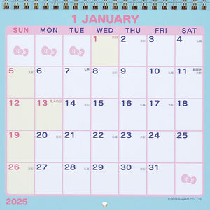 Hello Kitty 2025 Wall Calendar Stationery Japan Original   