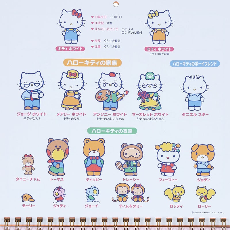 Hello Kitty 2025 Wall Calendar Stationery Japan Original   